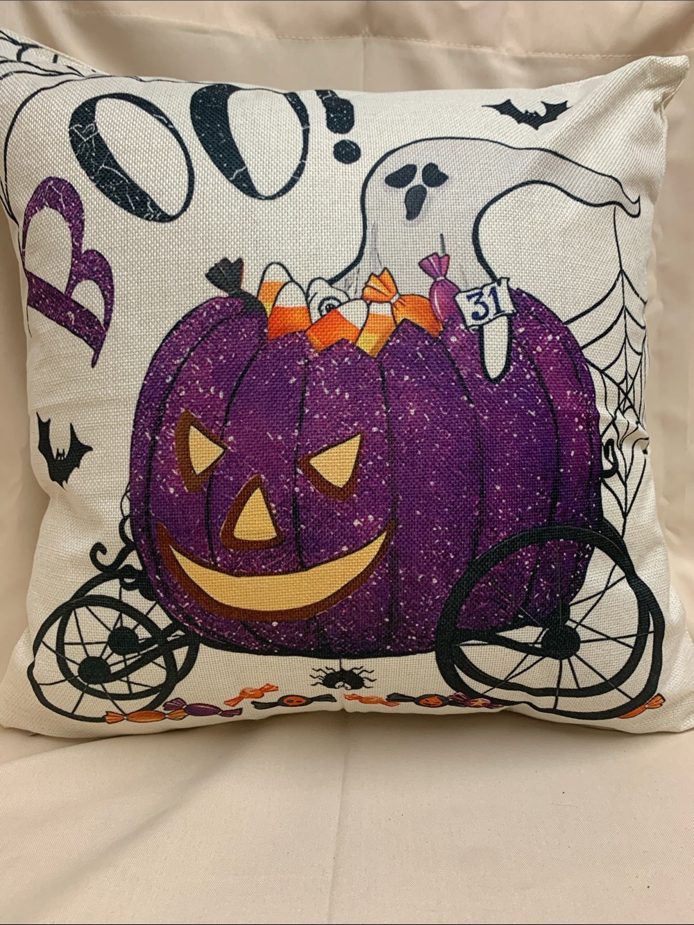 Halloween Purple Pumpkin Decorative Throw Covers
